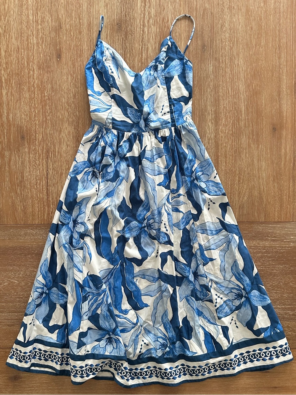 H&M Women’s Blue Floral Sundress with Spaghetti Straps NWT